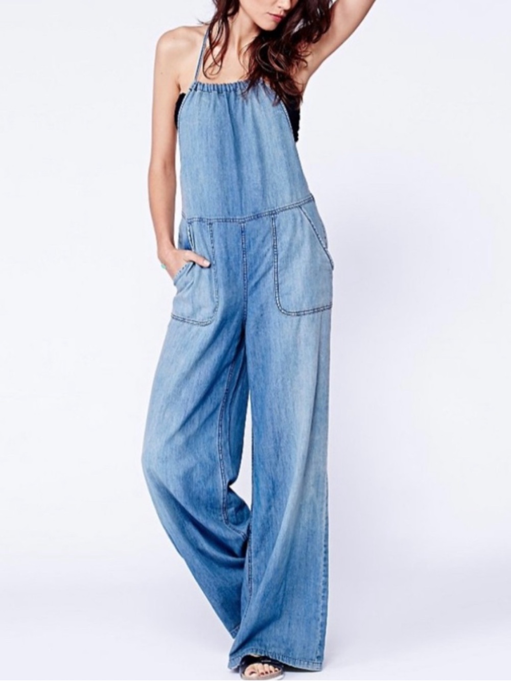 Free People Easy Rider Chambray One-Piece Overall